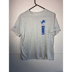 Nike Dri-Fit XL Detroit Lions NFL Football T-Shirt‎ Gray Short Sleeve Logo